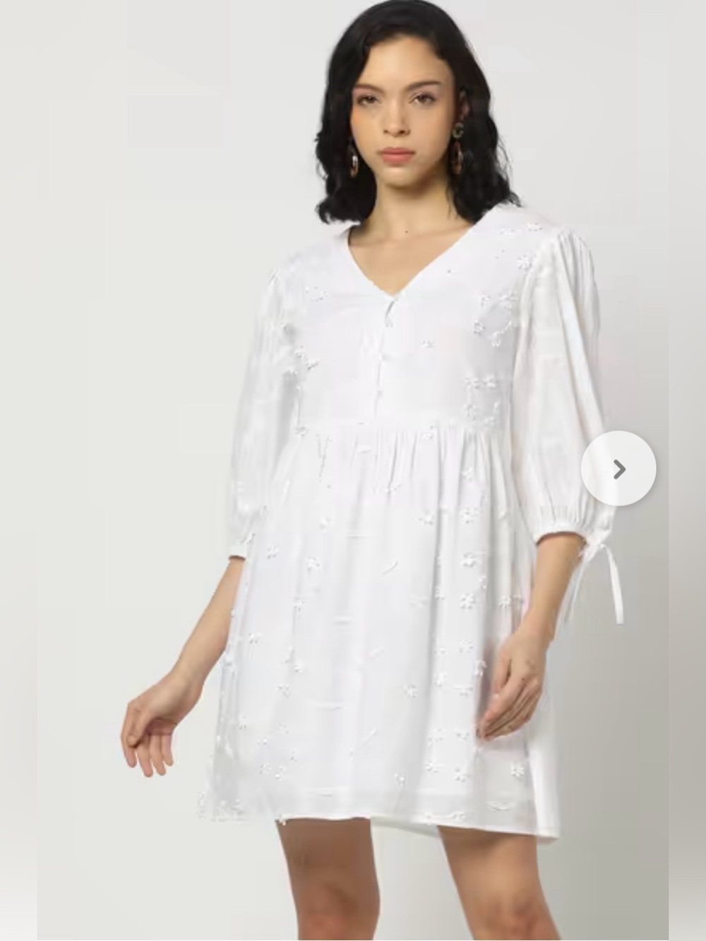 DNMX White Women Applique Embroidered Fit & Flare Dress Size XL